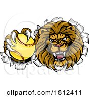 06/04/2024 - Lion Softball Animal Sports Team Mascot