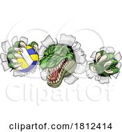 Poster, Art Print Of Alligator Crocodile Dinosaur Volleyball Mascot