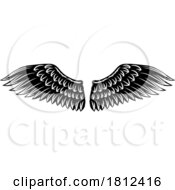 Angel Eagle Wings Feather Wing Set Illustration