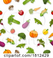 Poster, Art Print Of Vegetables Background Seamless Pattern Print