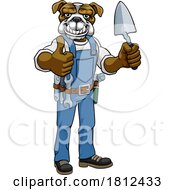 06/04/2024 - Bulldog Bricklayer Builder Holding Trowel Tool
