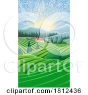 Landscape Background Hills Mountains Fields Trees