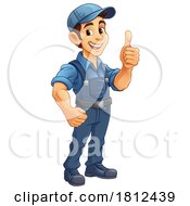 Poster, Art Print Of Handyman Mechanic Painter Plumber Cartoon Mascot