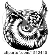 06/04/2024 - Owl Face Head Mascot Bird Illustration