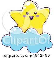 Star Mascot Character With A Cloud