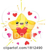 Poster, Art Print Of Star Mascot Character With Hearts