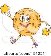 Moon Mascot Character With Stars