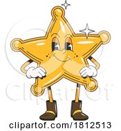 Sheriff Badge Star Mascot Character
