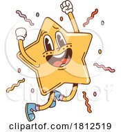 Poster, Art Print Of Star Mascot Character Jumping