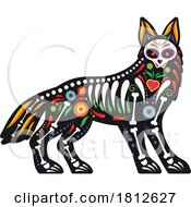 Dog Or Wolf Mexican Day Of The Dead Sugar Skull Skeleton