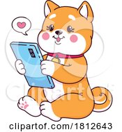Poster, Art Print Of Shiba Inu Dog Texting