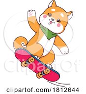 Poster, Art Print Of Shiba Inu Dog Skateboarding