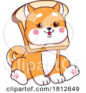 Shiba Inu Dog Wearing Toast