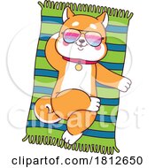 Poster, Art Print Of Shiba Inu Dog Sun Bathing