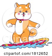 Shiba Inu Dog Surfing