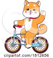 Poster, Art Print Of Shiba Inu Dog Riding A Bike