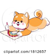 Shiba Inu Dog Coloring A Rainbow by Vector Tradition SM