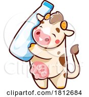 Cute Dairy Cow With Milk