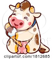 Poster, Art Print Of Cute Dairy Cow With Ice Cream