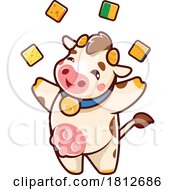 Poster, Art Print Of Cute Dairy Cow With Cheese