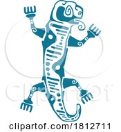 Lizard In Aztec Mayan Totem Style