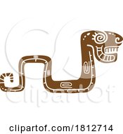 Poster, Art Print Of Snake In Aztec Mayan Totem Style