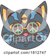 Poster, Art Print Of Cat Face Retro Cartoon