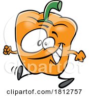 Marching Orange Bell Pepper Cartoon