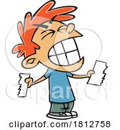 Poster, Art Print Of Boy Tearing Paper Cartoon