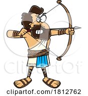 Poster, Art Print Of Odysseus Aiming An Arrow Cartoon