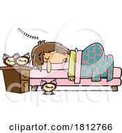 Poster, Art Print Of Late Riser Woman Sleeping Cartoon