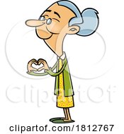 Poster, Art Print Of Loving Grandma Foring A Heart With Her Hands Cartoon