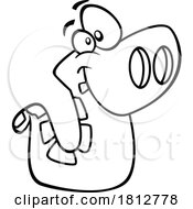 Poster, Art Print Of Happy Baby Snake Black And White Cartoon