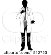 06/08/2024 - Doctor Man And Clipboard Medical Silhouette Person