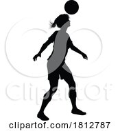 Poster, Art Print Of Female Soccer Football Player Woman Silhouette