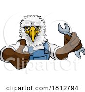 Eagle Plumber Or Mechanic Holding Spanner