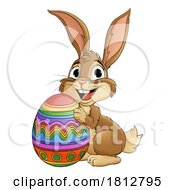 Easter Bunny and Chocolate Egg Rabbit Cartoon by AtStockIllustration #COLLC1812795-0021