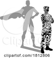 Poster, Art Print Of Super Hero Soldier Silhouette Superhero Shadow