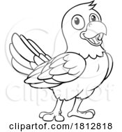 Poster, Art Print Of Parrot Macaw Bird Cartoon Coloring Mascot