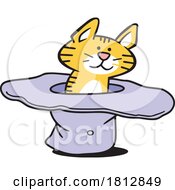 Cartoon Cat Sitting In A Hat