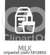 Poster, Art Print Of Milk Dairy Lactose Carton Glass Food Allergy Icon