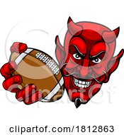 Devil American Football Sports Mascot Cartoon