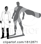 Poster, Art Print Of Superhero Scientist Super Hero Shadow Silhouette