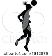 Poster, Art Print Of Female Soccer Football Player Woman Silhouette