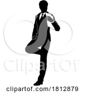 Poster, Art Print Of Business People Man With Clipboard Silhouette