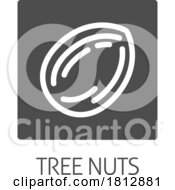 Tree Nut Almond Food Allergen Allergy Icon Concept