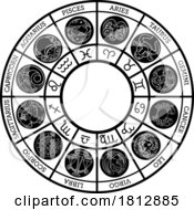 Poster, Art Print Of Astrological Zodiac Horoscope Star Signs Icon Set