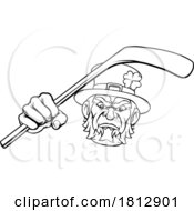 Poster, Art Print Of Leprechaun Ice Hockey Sports Mascot Cartoon