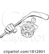 Leprechaun Ice Hockey Sports Mascot Cartoon