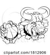 Poster, Art Print Of Bull Minotaur Longhorn Cow Basketball Mascot